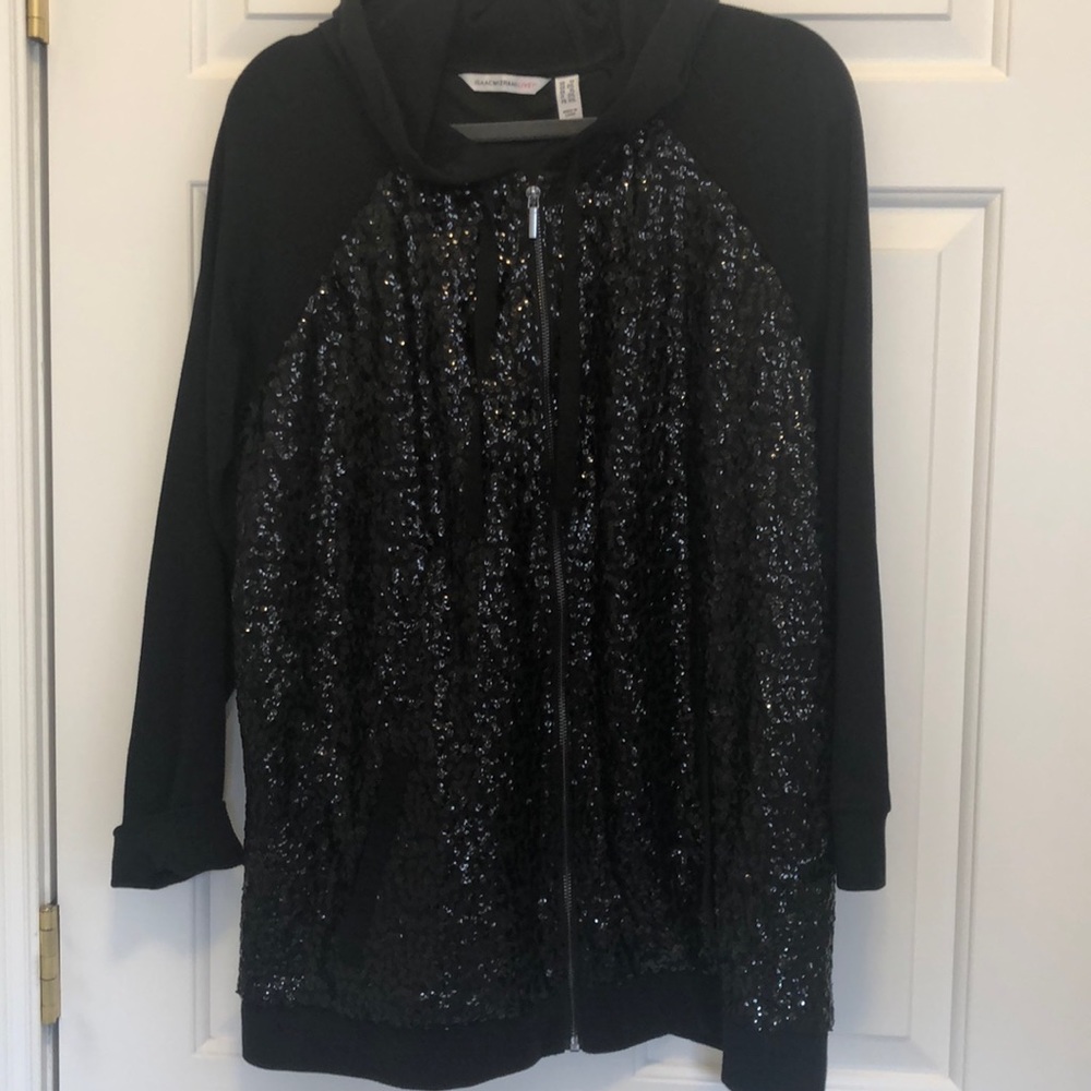Issac Mizrahi Live Black Sequin Hoodie